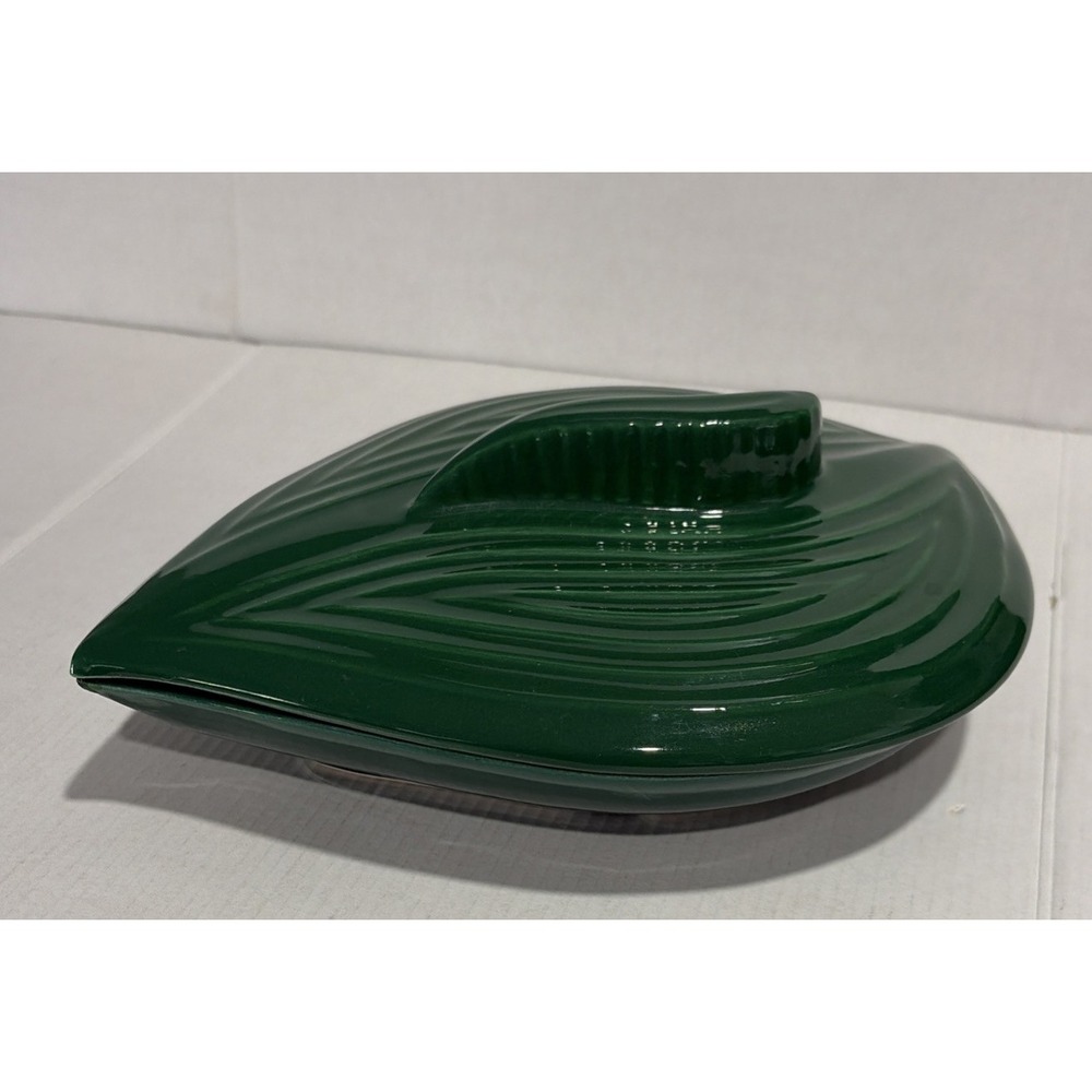 MCM Green Console Dish W/Lid Vintage '50's California Pottery Atomic Art Deco